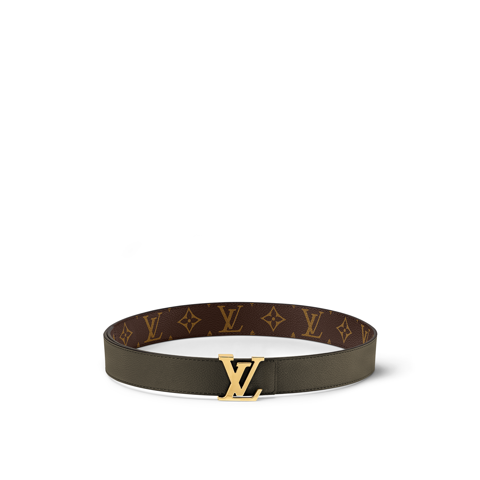 Louis Vuitton LV Emerald Green Monogram Taurillon 40mm Reversible Belt - Gold & Green Buckle main image 1